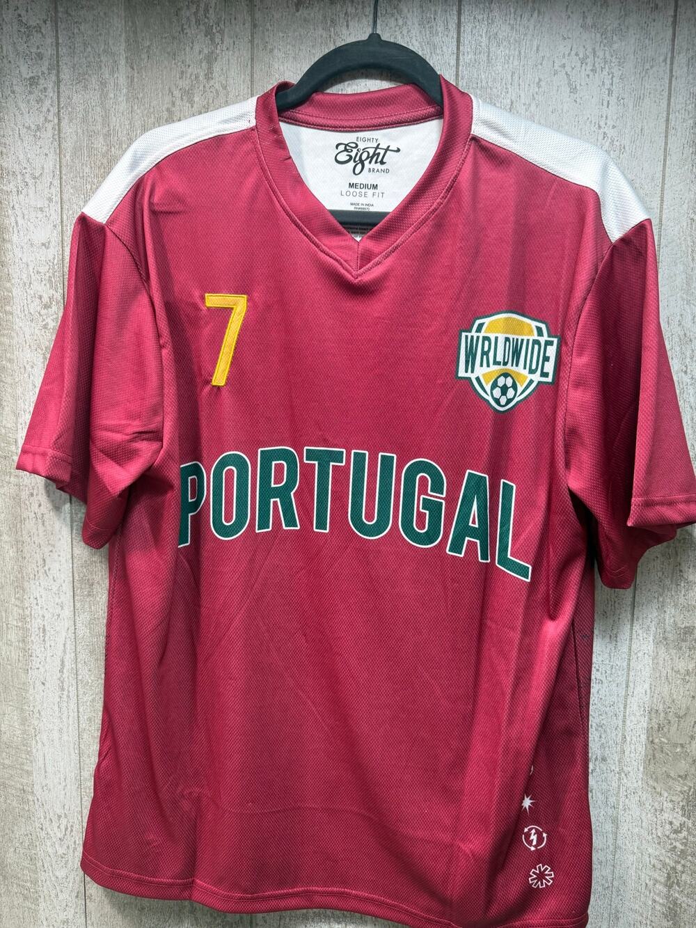 Eighty Eight Brand Portugal Worldwide Soccer Jersey #7 Men’s M  NWT Loose Fit